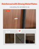 VEVOR taisnstūra ēdamgalds, 180 cm garš liels koka galds 6–8 personām, lauku stila ēdamistabas mēbele ar metāla kājām, piemērots virtuvei, viesistabai vai birojam, brūns (tikai galds)