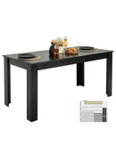 VEVOR taisnstūra ēdamgalds, 160 cm garš liels koka galds 4–6 personām, moderna dizaina ēdamistabas mēbele vai konferences galds ar 150 kg nestspēju, piemērots virtuvei, viesistabai vai birojam, melns (tikai galds)