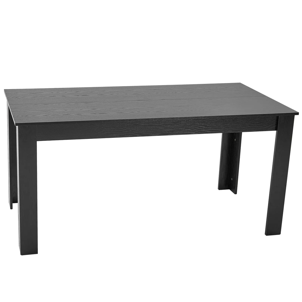 VEVOR Rectangular Dining Table, 160 cm Large Wooden Table for 4–6 People, Modern Design Dining Room Furniture or Conference Table with 150 kg Weight Capacity, Suitable for Kitchen, Living Room or Office, Black (Table Only)