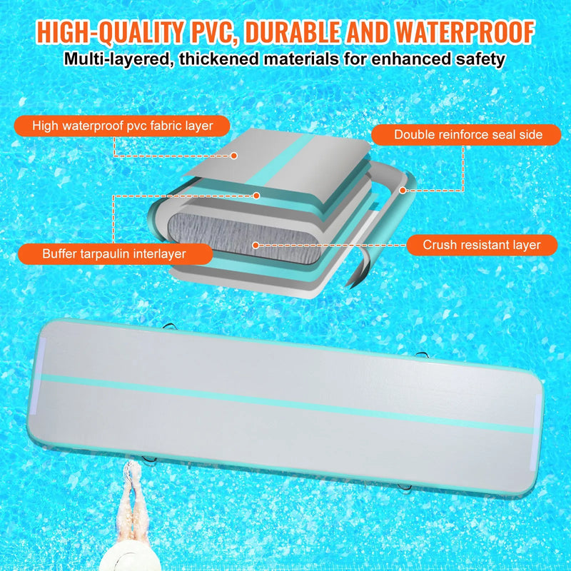 4 m piepūšamais Air Track treniņu celiņš vingrošanai ar pumpi