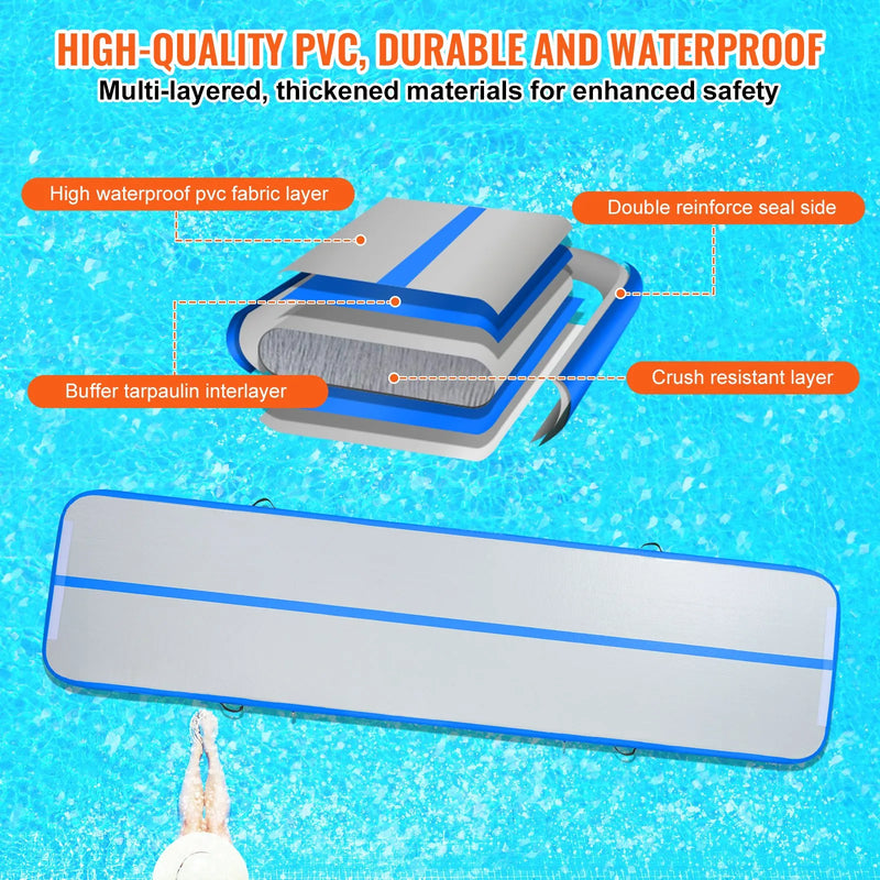 4 m piepūšamais Air Track treniņu celiņš vingrošanai ar pumpi