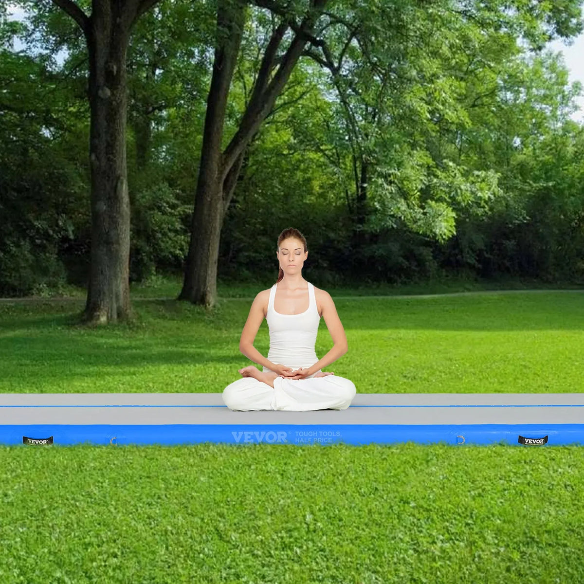VEVOR Air Track Inflatable Gymnastics Mat 4 m with Electric Pump, Improved Valves