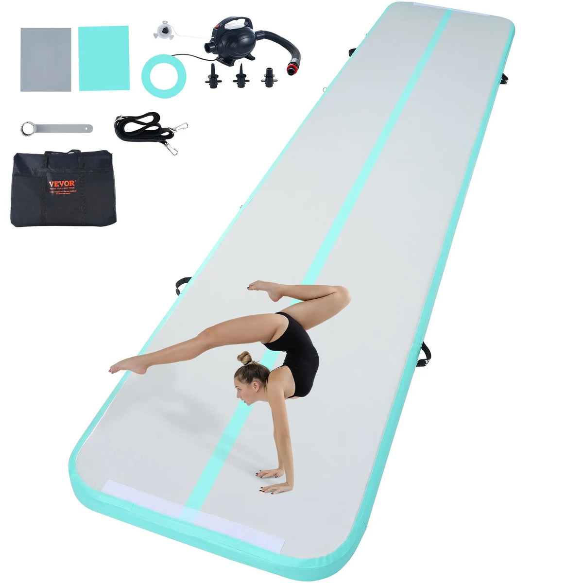 VEVOR Air Track Inflatable Gymnastics Mat 4.9 m with Electric Pump
