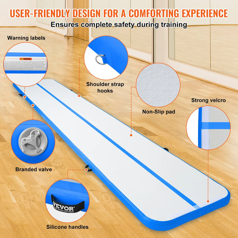 6,1 m piepūšamais Air Track treniņu celiņš vingrošanai ar pumpi
