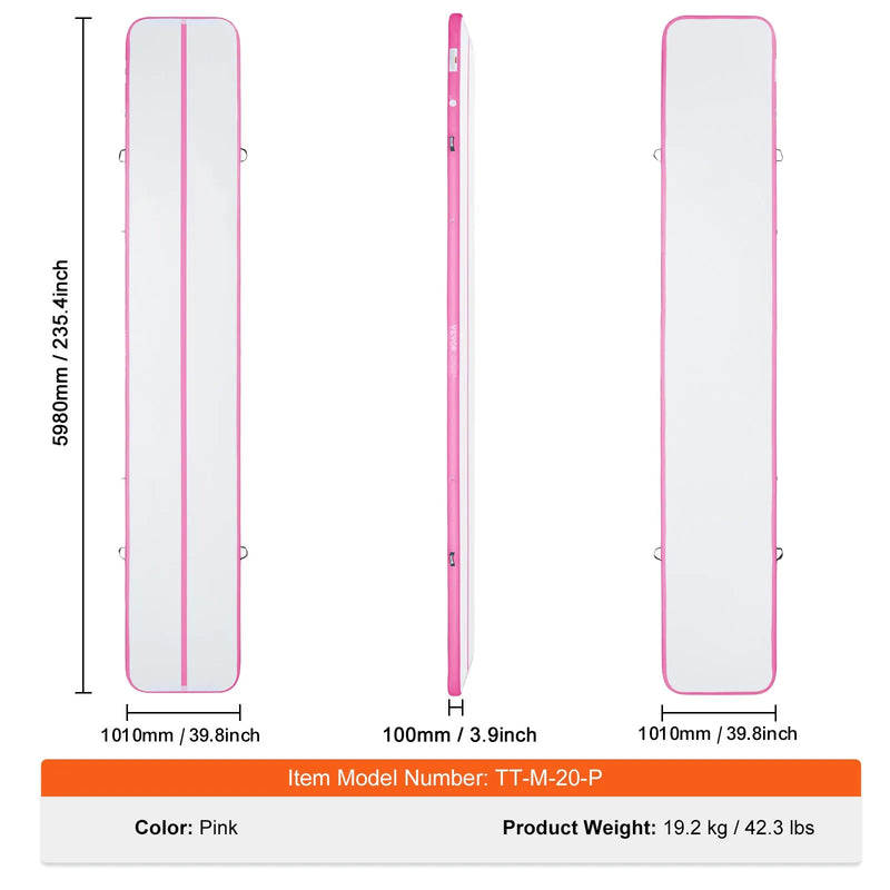 6 m piepūšamais Air Track treniņu celiņš vingrošanai ar pumpi
