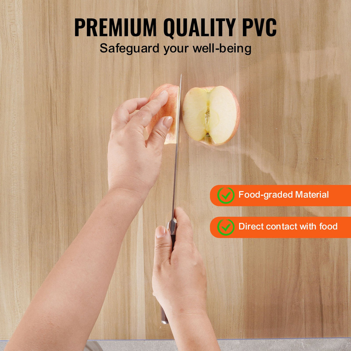 VEVOR PVC Table Protector 35.6 × 61 cm, 1.5 mm, Clear, Water-Resistant