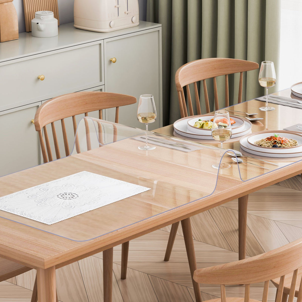 VEVOR PVC Table Protector 61 × 244 cm, 1.5 mm, Clear, Water-Resistant
