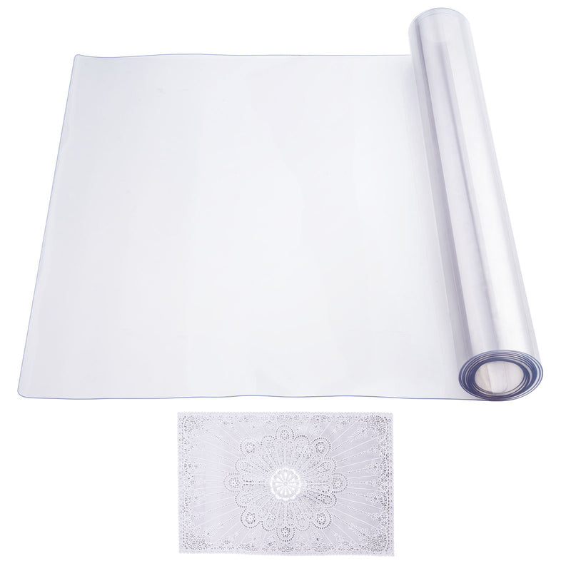 VEVOR PVC galda aizsargs, 61 x 244 cm, caurspīdīga plastmasa, 1,5 mm biezums