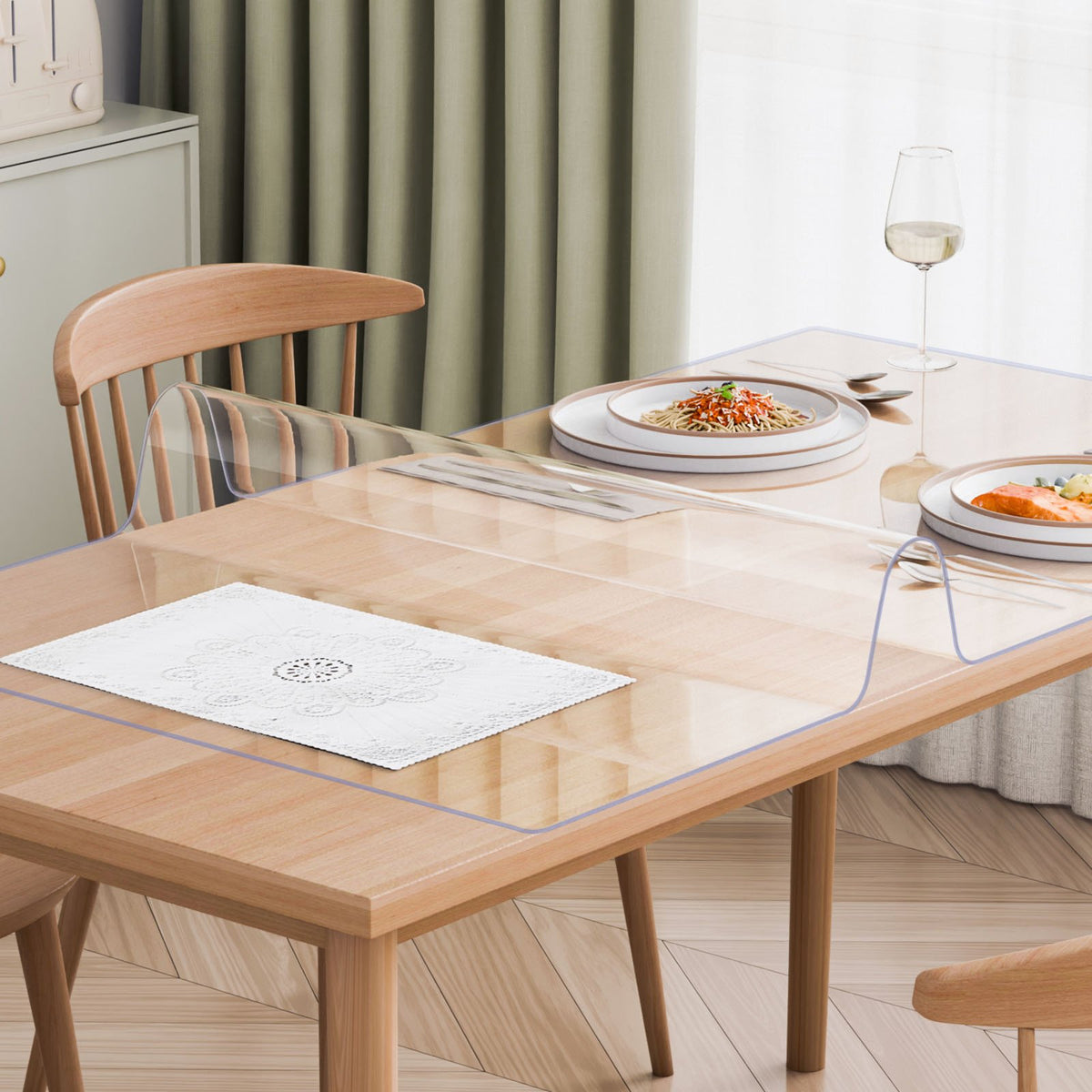 VEVOR PVC Table Protector 107 × 183 cm, 2 mm, Clear, Water-Resistant
