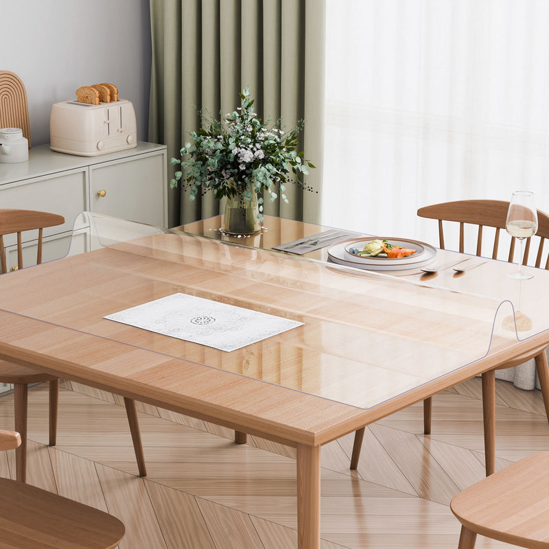 VEVOR PVC galda pārklājs 122 x 122 cm, caurspīdīgs plastmasas virsmas aizsargs, 1,5 mm biezums