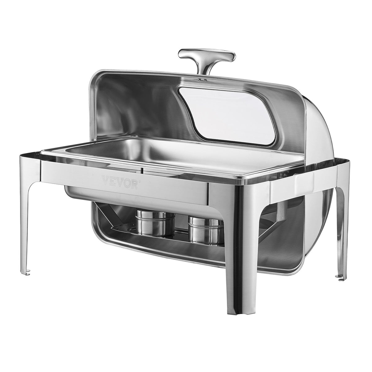 VEVOR Buffet Food Warmer 8.5 l with Lid and 2 Half-Size GN Pans, Rectangular