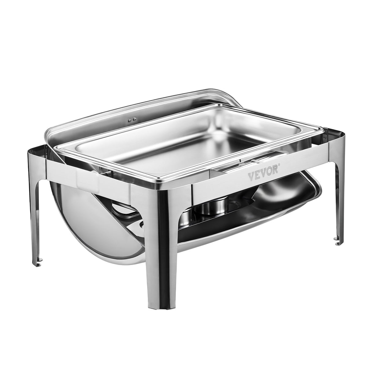 VEVOR Buffet Food Warmer 8.5 l with Lid and 2 Half-Size GN Pans, Rectangular
