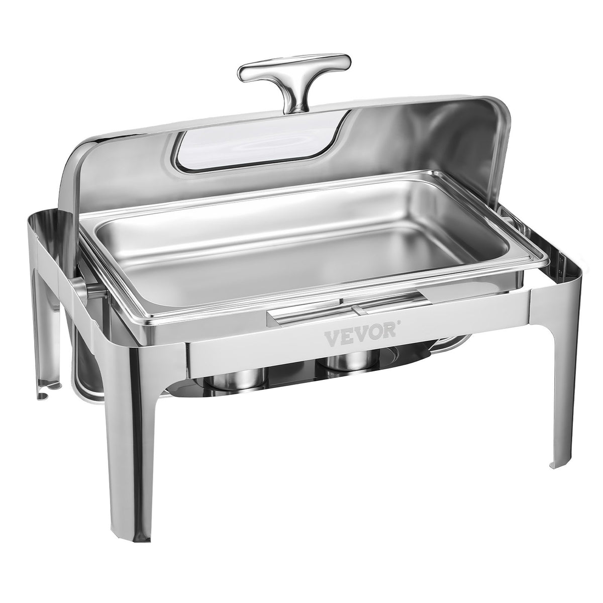 VEVOR Buffet Food Warmer 8.5 l with Lid and 2 Half-Size GN Pans, Rectangular