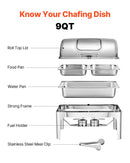 Taisnstūrveida ēdienu sildītājs ar vāku, 8,5 L, 1 gb, ar 2 puslielām pannām