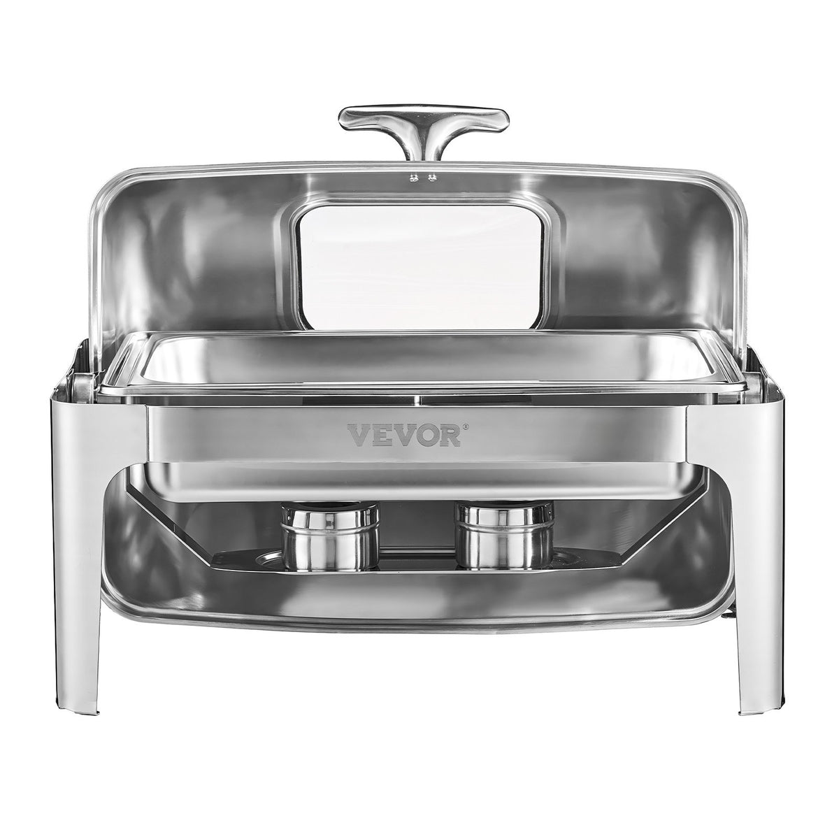 VEVOR Buffet Food Warmer 8.5 l with Lid and 2 Half-Size GN Pans, Rectangular