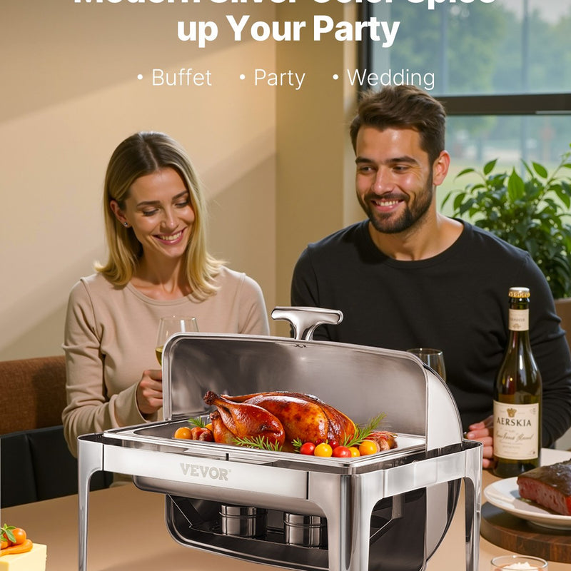 VEVOR 9 litru taisnstūra Sildtrauku komplekts ar pilna izmēra pannu, nerūsējošais tērauds