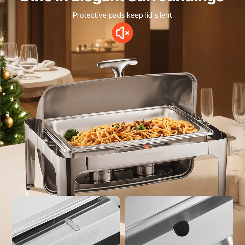 VEVOR 9 litru taisnstūra Sildtrauku komplekts ar pilna izmēra pannu, nerūsējošais tērauds