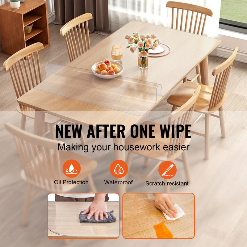 VEVOR caurspīdīgs galda pārklājs, 613 x 922 mm, 1,5 mm biezs PVC, ūdensizturīgs rakstāmgalda, kafijas galda un ēdamistabas galda aizsargs