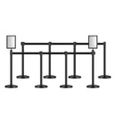 VEVOR barjeras stabi 8 gab., rindas organizēšanas sistēma ar 8 izvelkamām lentēm un 2 zīmju turētājiem, oglekļa tērauda stabi ar smiltīm pildāmu pamatni, pasākumiem, kāzām un izstādēm