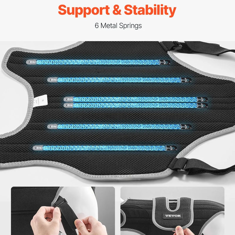 VEVOR suņu muguras balsts IVDD atbalstam, ortopēdisks regulējams muguras korsetes balsts ar atstarojošu apdari, mugurkaula atbalsts sāpju mazināšanai un pirms/pēcoperācijas aprūpei