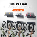 Pie sienas stiprināms veloturētājs ar 3 plauktiem 6 velosipēdiem