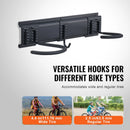 Pie sienas stiprināms veloturētājs ar 3 plauktiem 6 velosipēdiem