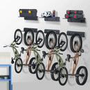 Pie sienas stiprināms veloturētājs ar 3 plauktiem 6 velosipēdiem