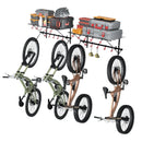 Pie sienas stiprināms veloturētājs ar 2 plauktiem 4 velosipēdiem