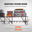 Pie sienas stiprināms veloturētājs ar 2 plauktiem 4 velosipēdiem