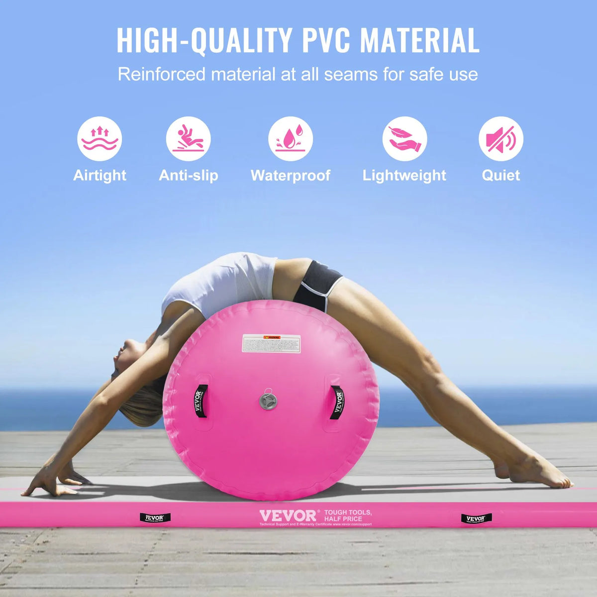 VEVOR Air Track Set 2 pcs – Inflatable Mat and Gymnastics Roller with Pump