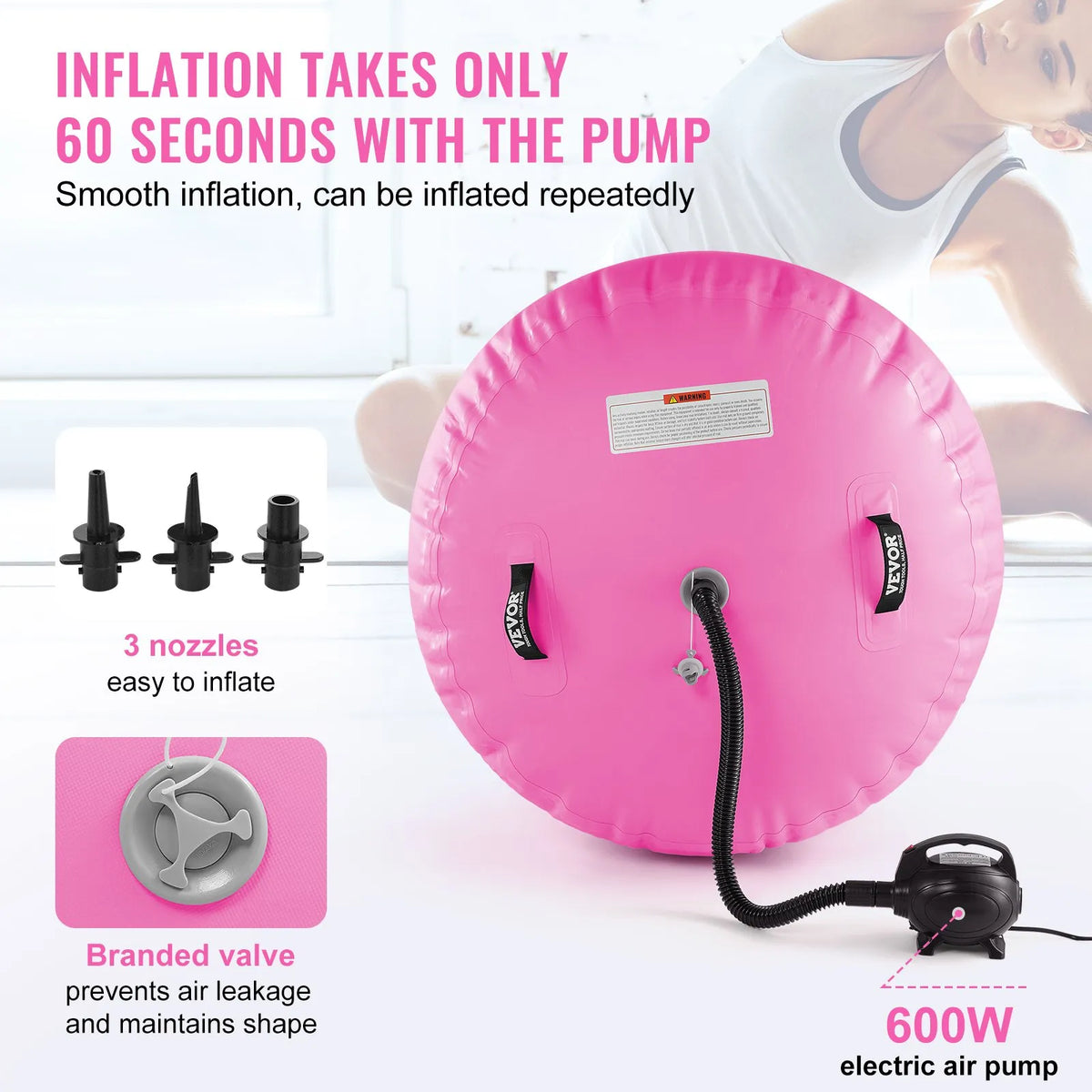VEVOR Air Track Set 2 pcs – Inflatable Mat and Gymnastics Roller with Pump