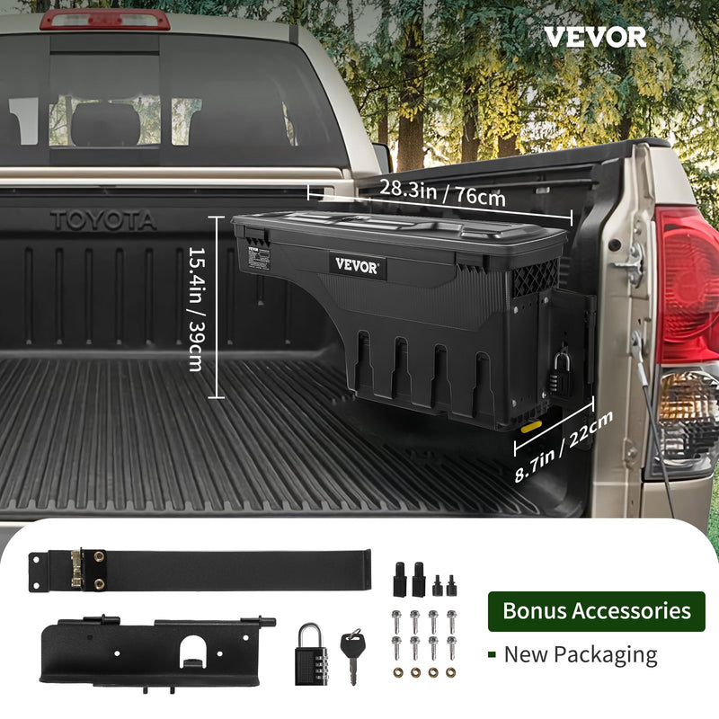 Slēdzams uzglabāšanas kastes komplekts kravas kastei, piemērots Toyota Tundra 2007–2021, kreisā un labā puse