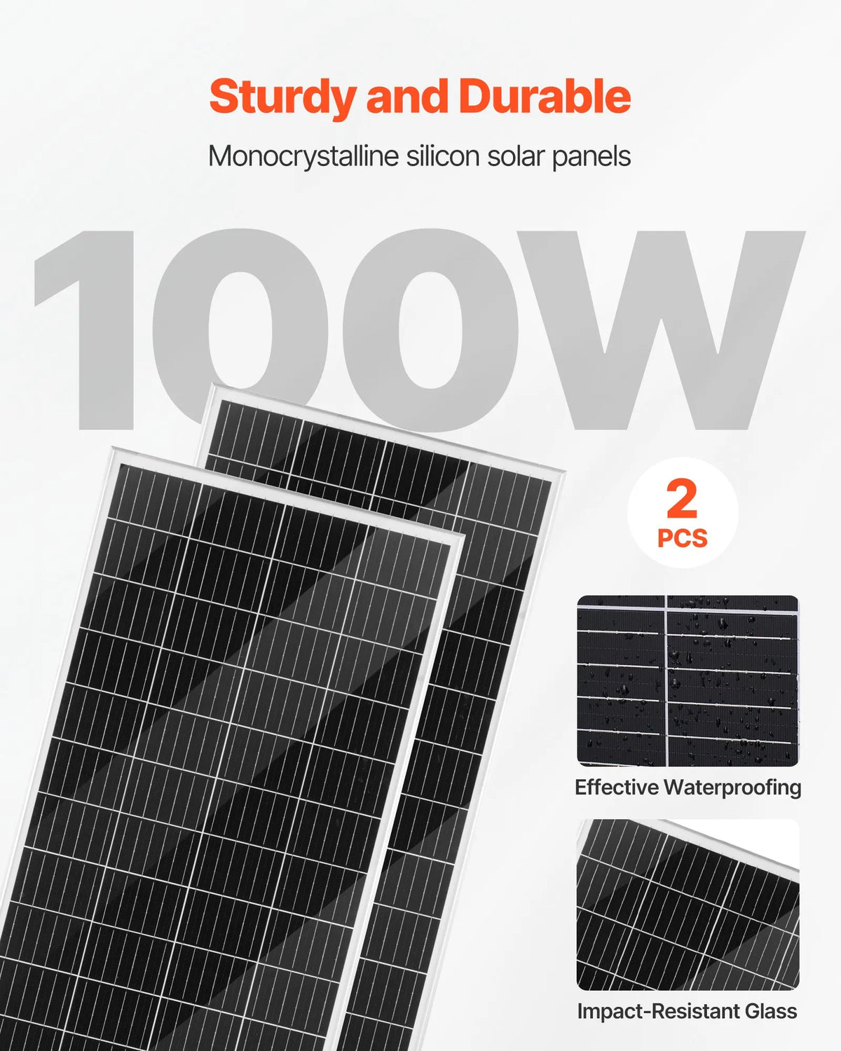 VEVOR Solar + Wind Kit 400W — 2 Panels, 200W Turbine