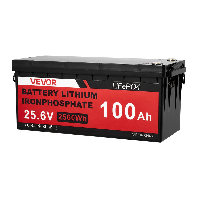 VEVOR 24 V 1000 W saules un vēja enerģijas komplekts ar 6 × 100 W monokristāliskiem paneļiem, 400 W turbīnu ar kontrolieri, 25,6 V 100 Ah LiFePO₄ akumulatoru un 24 V 3000 W hibrīdo invertoru mājām, laivām, namiņiem, saimniecībām