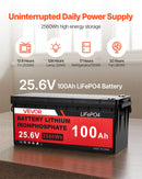 VEVOR 24 V 1000 W saules un vēja enerģijas komplekts ar 6 × 100 W monokristāliskiem paneļiem, 400 W turbīnu ar kontrolieri, 25,6 V 100 Ah LiFePO₄ akumulatoru un 24 V 3000 W hibrīdo invertoru mājām, laivām, namiņiem, saimniecībām