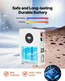 VEVOR 2400 W 48 V pilns saules enerģijas komplekts, 12 × 200 W monokristāliskie saules paneļi, 51,2 V 100 Ah LiFePO₄ akumulators, 48 V 5000 W hibrīdinvertors autonomām sistēmām lielai mājai, šķūnim vai saimniecībai