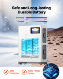 VEVOR 4800 W 48 V pilns saules enerģijas komplekts, 12 × 400 W monokristāliskie saules paneļi, 51,2 V 300 Ah LiFePO₄ akumulators, 2 × 5000 W hibrīdinvertori autonomām sistēmām lielai mājai, šķūnim vai saimniecībai