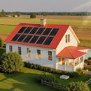 VEVOR 4800 W 48 V pilns saules enerģijas komplekts, 12 × 400 W monokristāliskie saules paneļi, 51,2 V 300 Ah LiFePO₄ akumulators, 2 × 5000 W hibrīdinvertori autonomām sistēmām lielai mājai, šķūnim vai saimniecībai