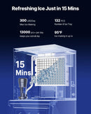 VEVOR profesionāls ledus ģenerators, 136 kg/24 h ledus ražošana, nerūsējošā tērauda uzglabāšanas tvertne 136 kg, automātiska pašattīrīšanās, skārienekrāns, piemērots bāriem, kafejnīcām un restorāniem