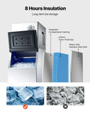 VEVOR profesionāla ledus ražošanas iekārta, 250 kg/24 h, ar 136 kg nerūsējošā tērauda uzglabāšanas tvertni, automātiska pašattīrīšanās, skārienjutīga vadība, bāriem, kafejnīcām un restorāniem