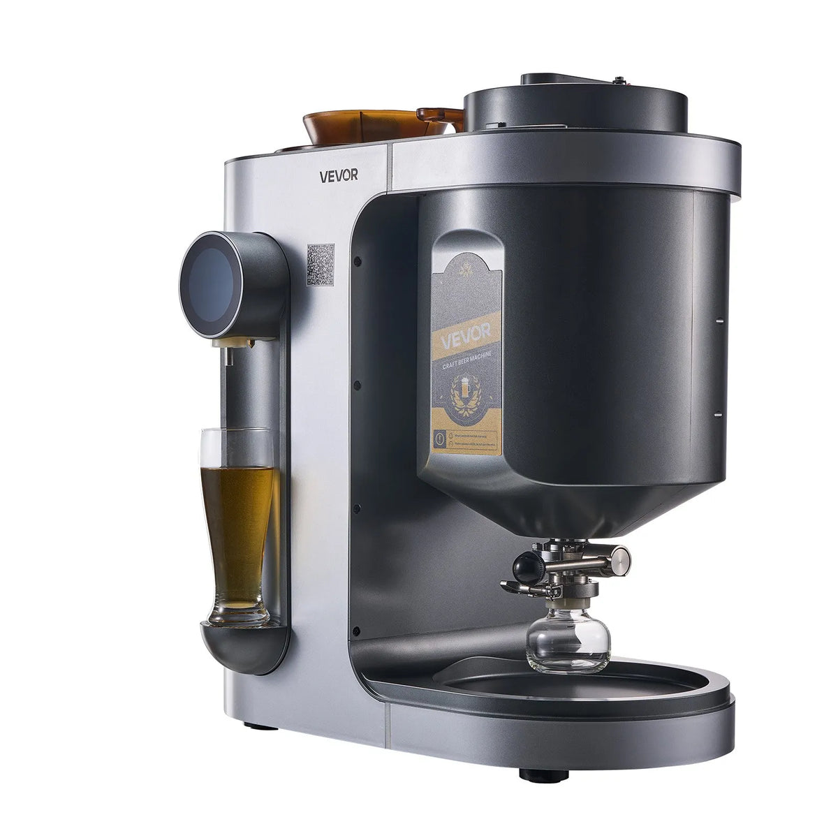VEVOR automātiskā mājas alus darīšanas iekārta 1500 W, 13 L, ar misas vārīšanas funkciju, 304 nerūsējošā tērauda tvertne, automātiska temperatūras un spiediena kontrole - ZEMLETES.LV