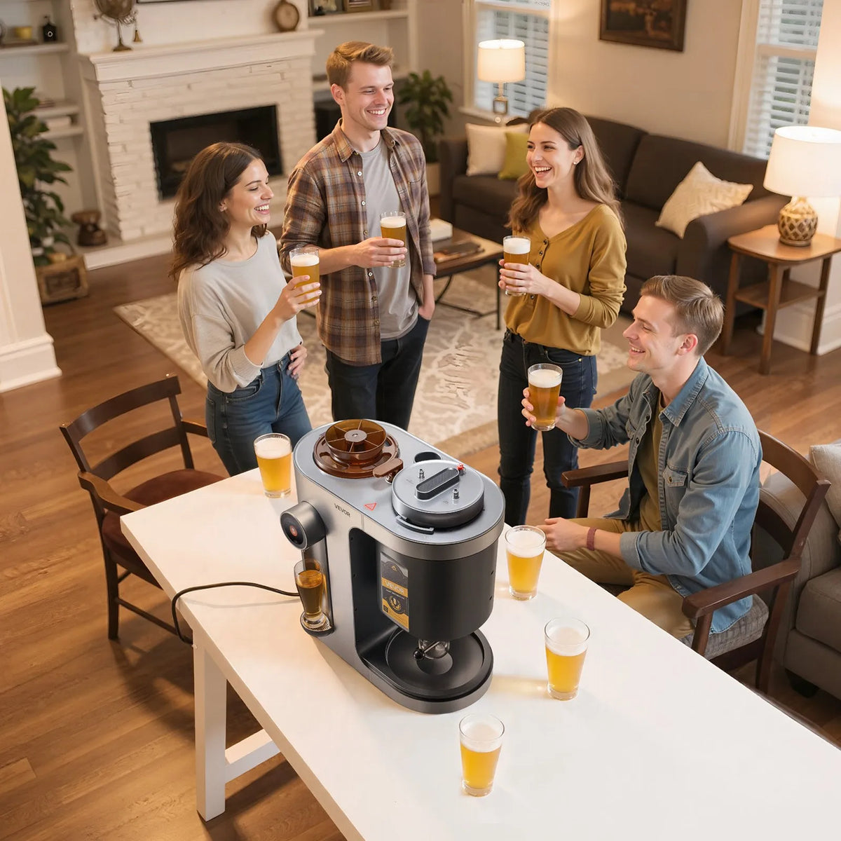 VEVOR automātiskā mājas alus darīšanas iekārta 1500 W, 13 L, ar misas vārīšanas funkciju, 304 nerūsējošā tērauda tvertne, automātiska temperatūras un spiediena kontrole - ZEMLETES.LV