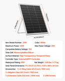 VEVOR 25 W 12 V saules paneļa akumulatora lādētājs ar viedo MPPT kontrolieri un regulējamu stiprinājuma kronšteinu, IP67 ūdensizturīgu konstrukciju, piemērots automašīnām, laivām, kemperiem, motocikliem un piekabēm