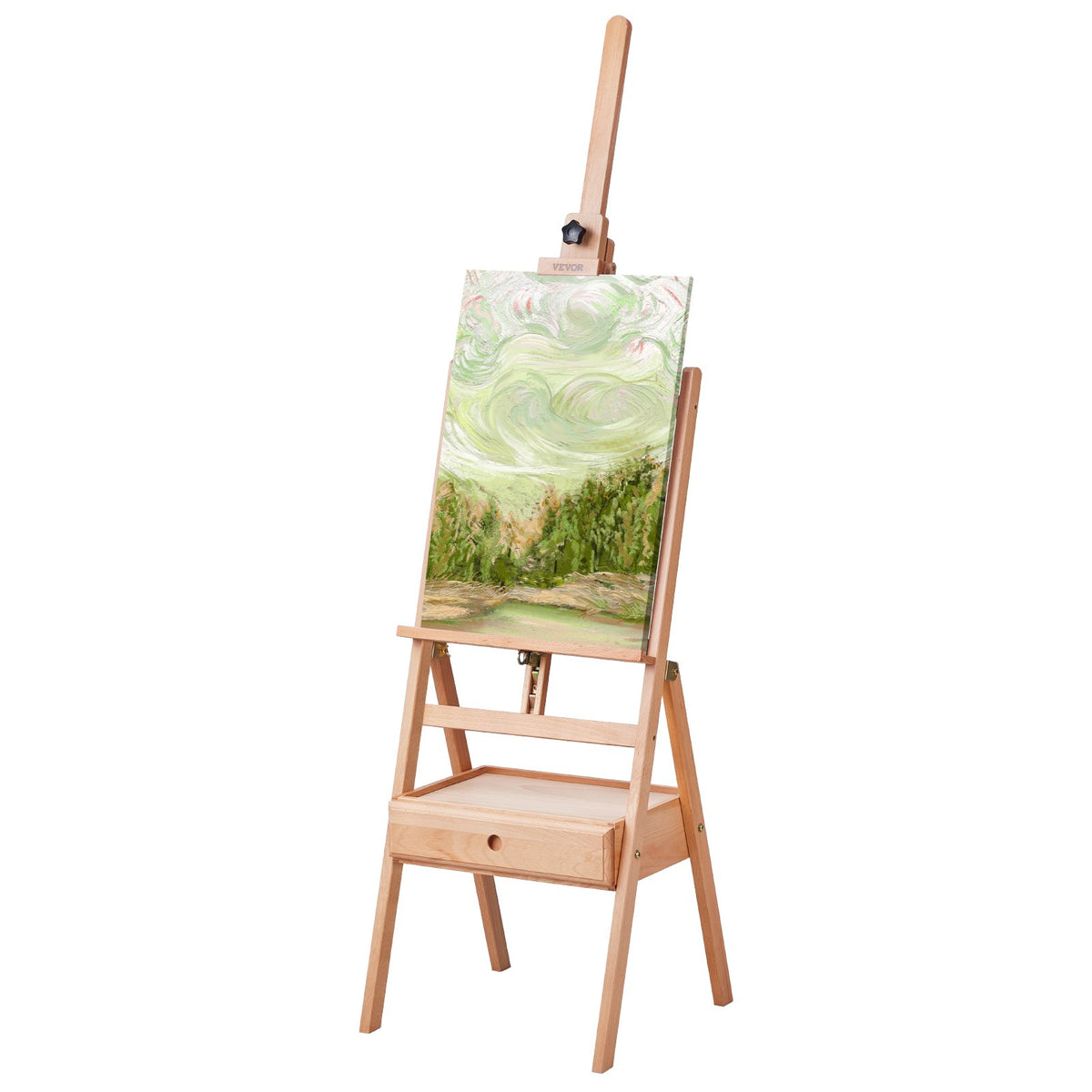 VEVOR French Art Easel with Drawers, Foldable, Beech Wood, Canvas up to 91 cm
