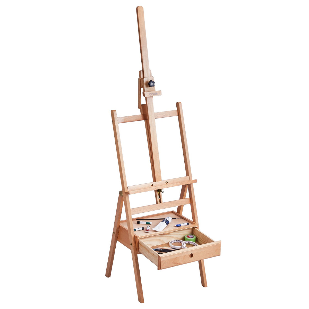 VEVOR French Art Easel with Drawers, Foldable, Beech Wood, Canvas up to 91 cm