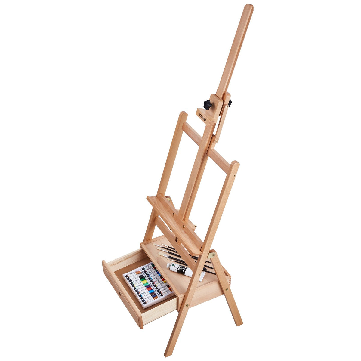VEVOR French Art Easel with Drawers, Foldable, Beech Wood, Canvas up to 91 cm