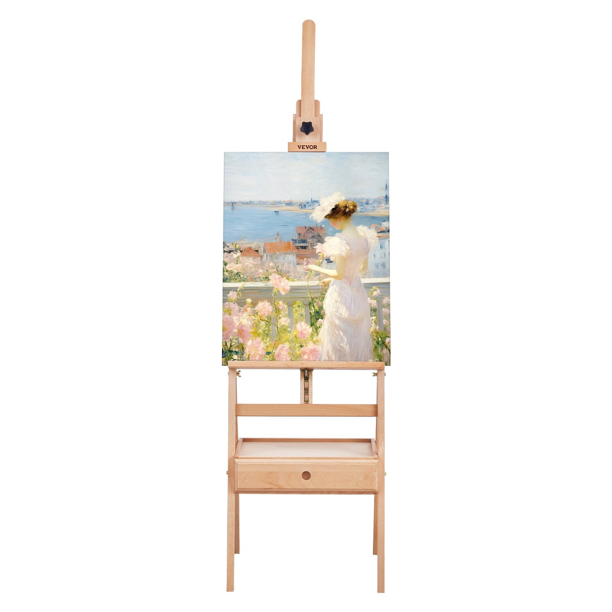 VEVOR French Art Easel with Drawers, Foldable, Beech Wood, Canvas up to 91 cm