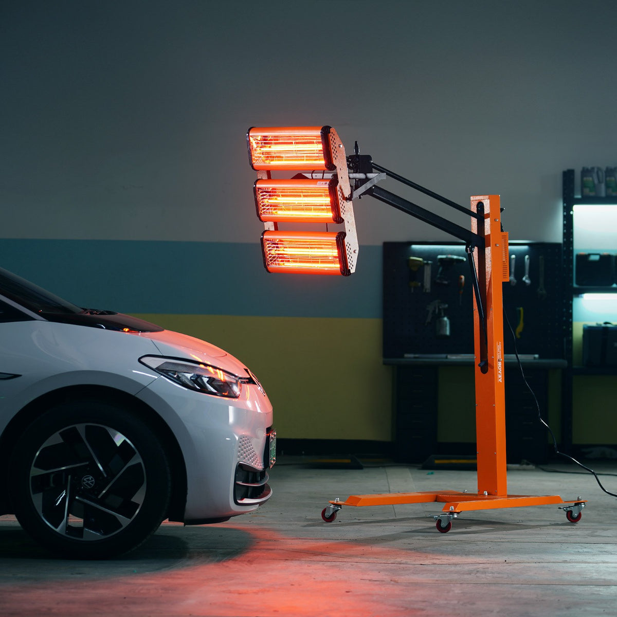 VEVOR Infrared Drying Lamp, 3300 W, with 1–60 min Timer and Auto Heat-up, on Stand, 0.8 m² Drying Area, for Painting and Repair Work, Body and Engine Drying