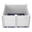 VEVOR suņu dzemdību kaste ar malām un paliktni, 98 × 98 × 46 cm, PVC, ar aizsargstieņiem kucēniem un suņiem