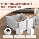 VEVOR suņu dzemdību kaste ar malām un paliktni, 98 × 98 × 46 cm, PVC, ar aizsargstieņiem kucēniem un suņiem